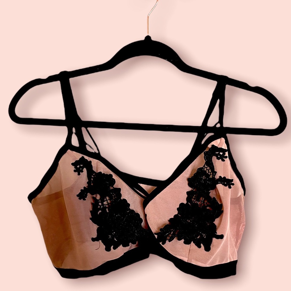Pink and black Torrid bralette
